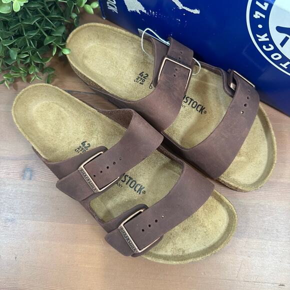 Birkenstock Arizona Oiled Leather Sandals Size 42 US W11/M9 0052531 - Picture 1 of 10